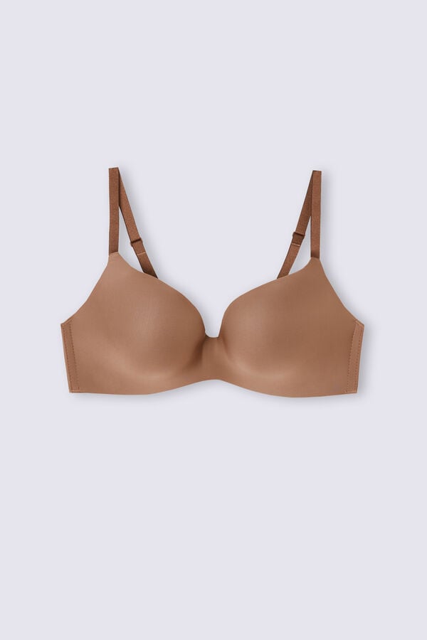 Sujetador Intimissimi Adele Wireless Boost Triangle Ultralight Microfiber Mujer Beige Oscuro | MNAL-12504