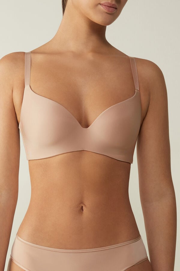 Sujetador Intimissimi Adele Wireless Boost Triangle Ultralight Microfiber Mujer Naranjas Beige | QJAF-14708