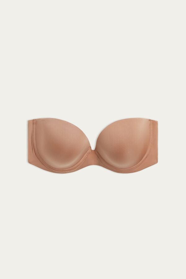 Sujetador Intimissimi Anna Bandeau Ultralight Microfiber Mujer Beige | FIEC-01964