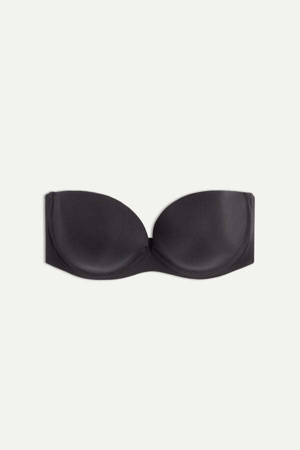 Sujetador Intimissimi Anna Bandeau Ultralight Microfiber Mujer Negros | DOER-48215