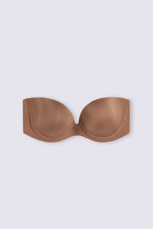 Sujetador Intimissimi Anna Bandeau Ultralight Microfiber Mujer Beige Oscuro | DNJX-90265