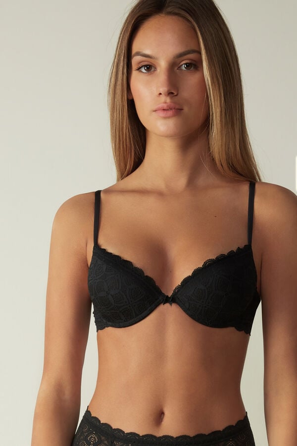 Sujetador Intimissimi Bellissima Push-Up Lace Mujer Negros | DYLB-83027