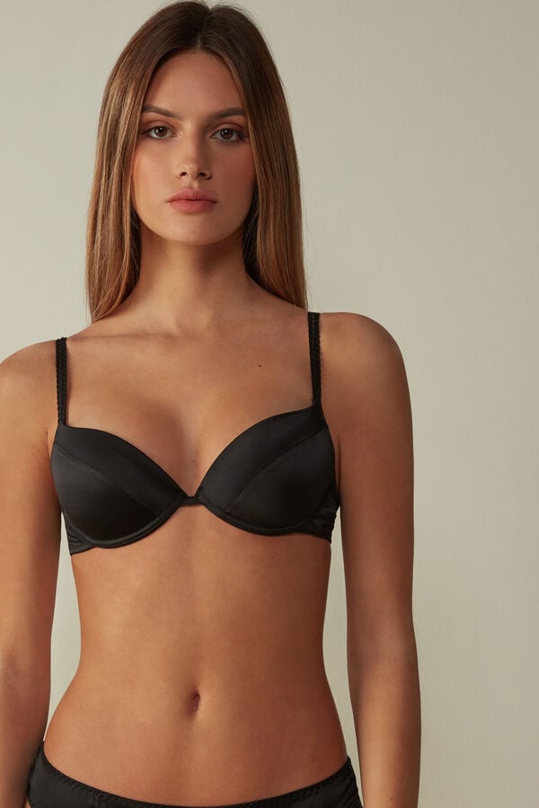 Sujetador Intimissimi Bellissima Silk Push-Up Mujer Negros | KFCN-62794