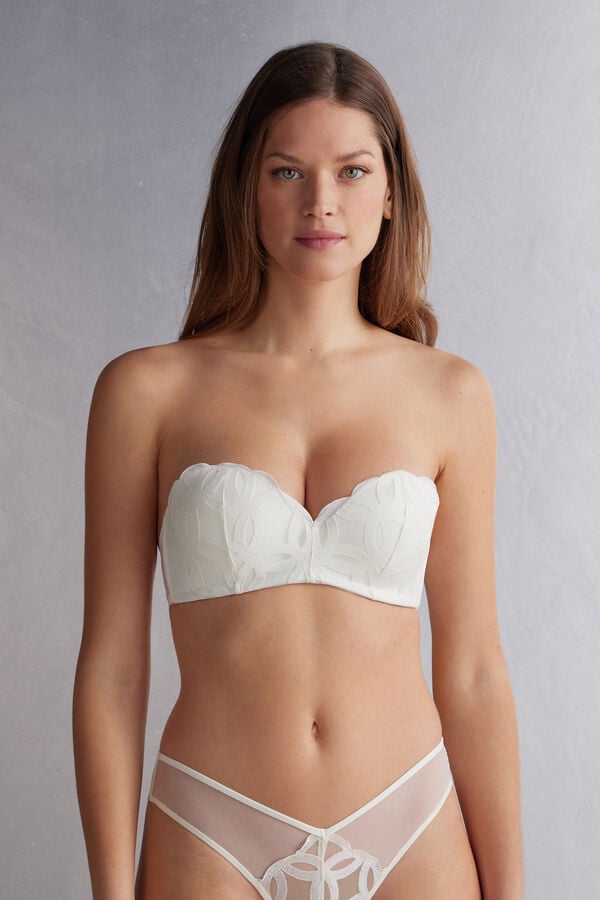 Sujetador Intimissimi Crafted Elegance Gioia Bandeau Mujer Blancos | KRHM-85012