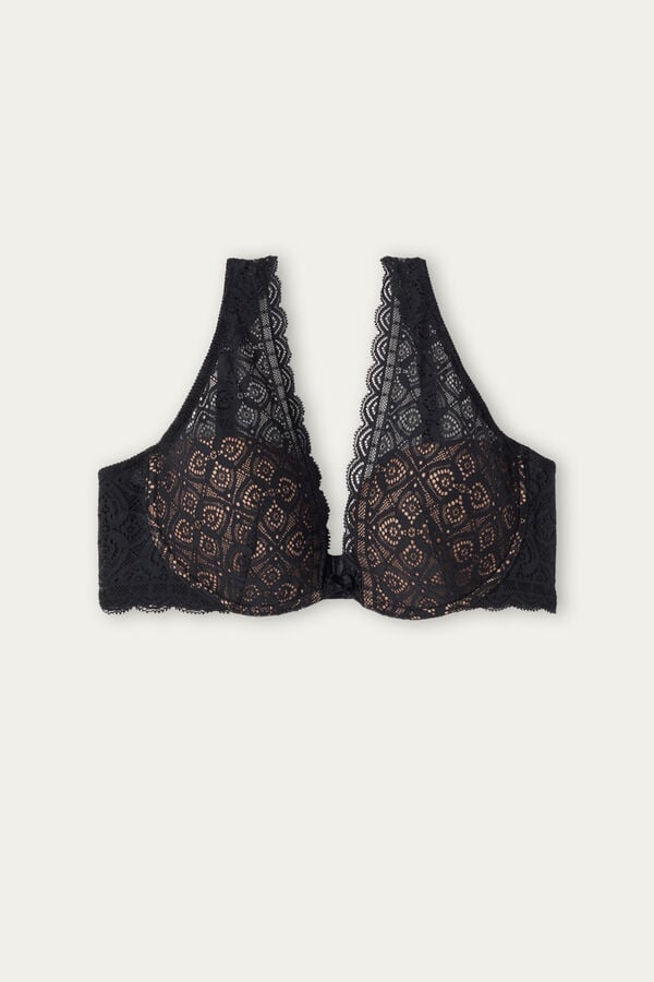 Sujetador Intimissimi Elena Balconette Lace Mujer Negros | LPSQ-09126