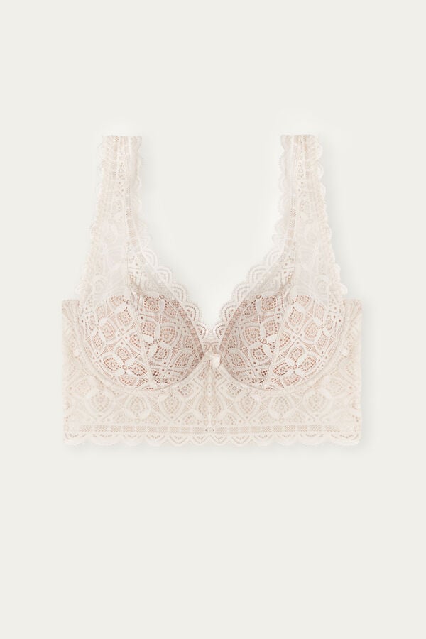 Sujetador Intimissimi Eleonora Balconette Lace Mujer Creme Rosas | ZLSF-40831