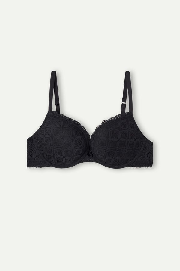 Sujetador Intimissimi Elettra Super Push-Up Lace Mujer Negros | GHIY-79426