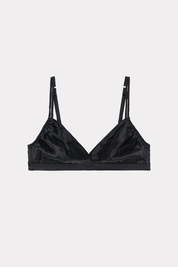 Sujetador Intimissimi Emma Refined Everydaylette Triangle Silk Mujer Negros | CFVE-03174