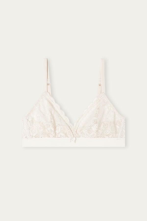 Sujetador Intimissimi Emma Triangle Lace Mujer Creme Rosas | OKNW-81437