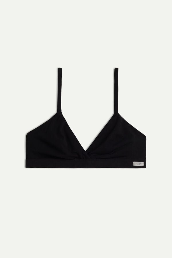 Sujetador Intimissimi Emma Triangle Natural Cotton Mujer Negros | QEWL-68571