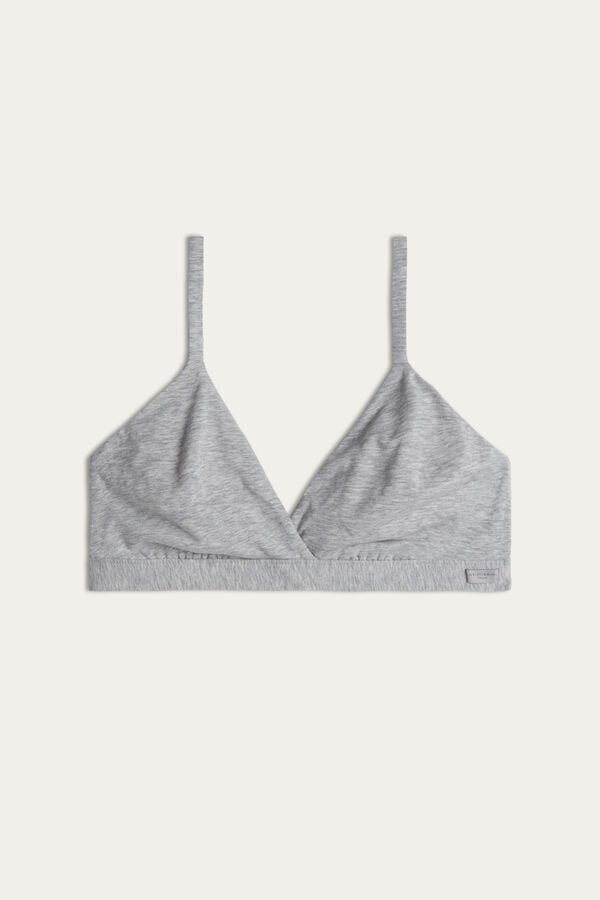 Sujetador Intimissimi Emma Triangle Natural Cotton Mujer Grises Claro | MWRB-72590