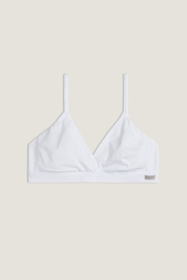 Sujetador Intimissimi Emma Triangle Natural Cotton Mujer Blancos | YNRM-96058