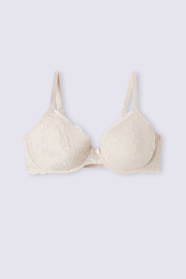 Sujetador Intimissimi Francesca Balconette Lace Mujer Creme Rosas | ZYXD-67913