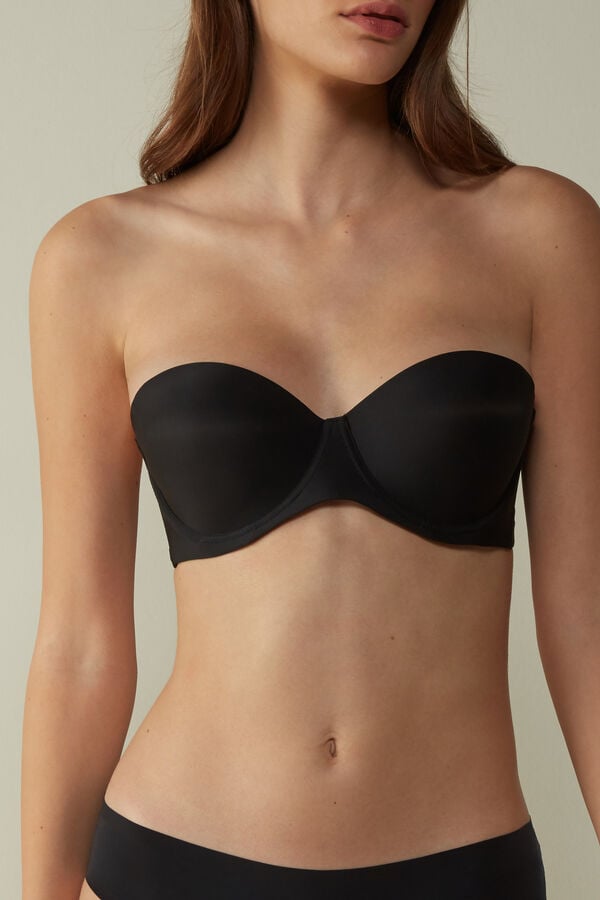 Sujetador Intimissimi Giada Microfiber Bandeau Mujer Negros | APED-76452