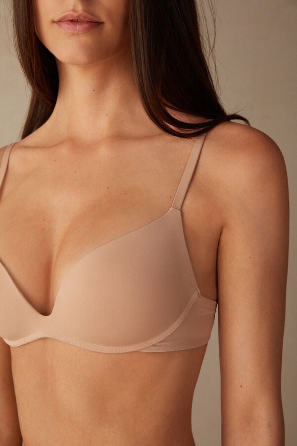 Sujetador Intimissimi Gioia B Cup Microfiber Super Push-Up Mujer Naranjas Beige | QNZL-91723