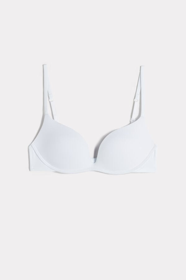 Sujetador Intimissimi Gioia B Cup Microfiber Super Push-Up Mujer Blancos | GHXT-02951