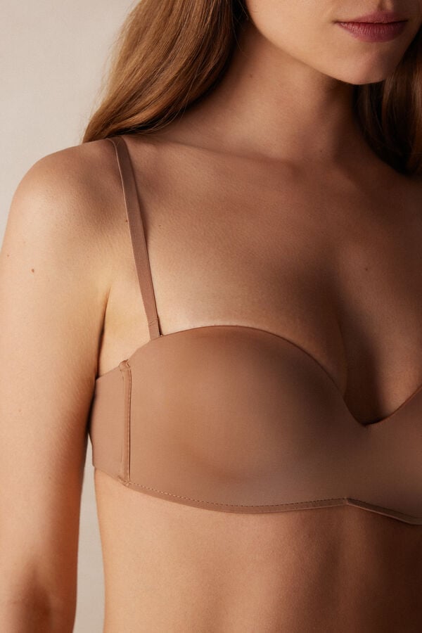 Sujetador Intimissimi Gioia Bandeau Ultralight Microfiber Mujer Beige | TAZJ-13984