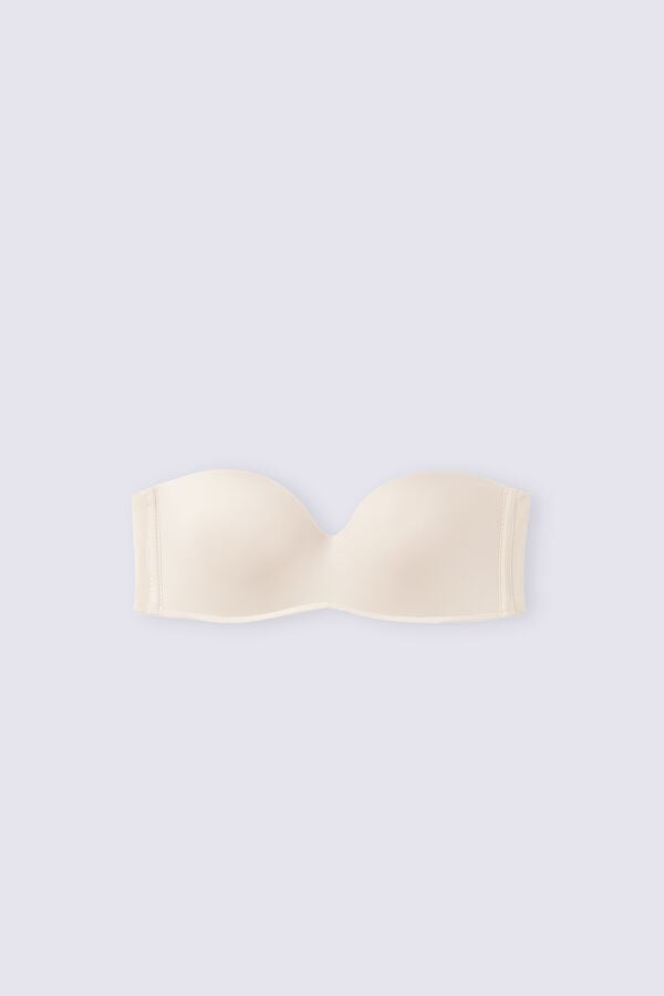 Sujetador Intimissimi Gioia Bandeau Ultralight Microfiber Mujer Creme Rosas | AJZO-84671