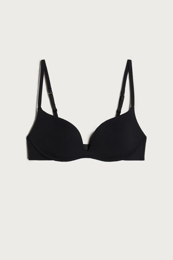 Sujetador Intimissimi Gioia C-D Cup Microfiber Super Push-Up Mujer Negros | LXMD-17493