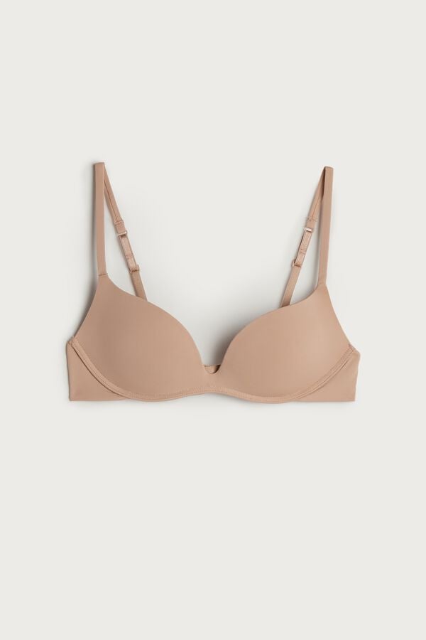 Sujetador Intimissimi Gioia C-D Cup Microfiber Super Push-Up Mujer Naranjas Beige | VCXB-54968