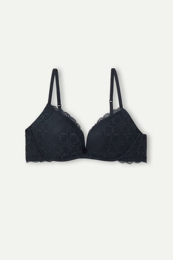 Sujetador Intimissimi Gioia Super Push-Up Lace Mujer Negros | JMKY-60793