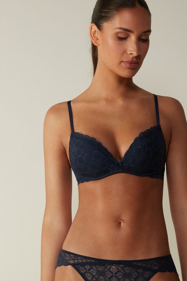 Sujetador Intimissimi Gioia Super Push-Up Lace Mujer Azules | CQVY-84635