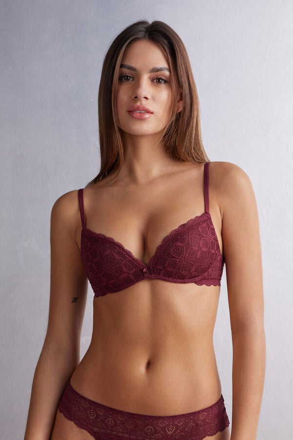 Sujetador Intimissimi Gioia Super Push-Up Lace Mujer Rojos | JYCU-83596