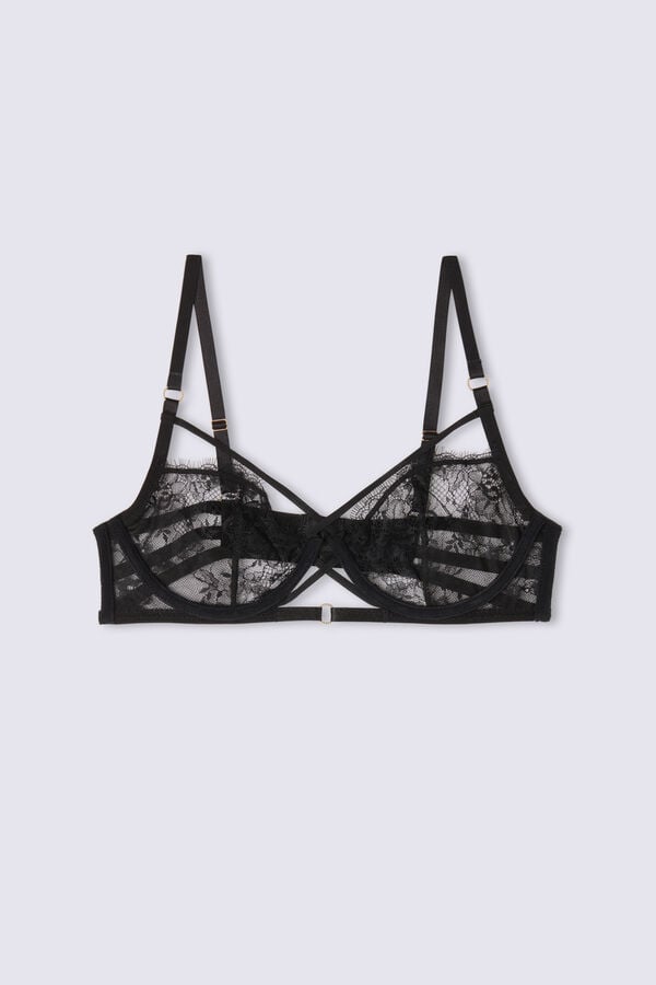 Sujetador Intimissimi Intricate Surface Demi-Cup Mujer Negros | XQGU-62830