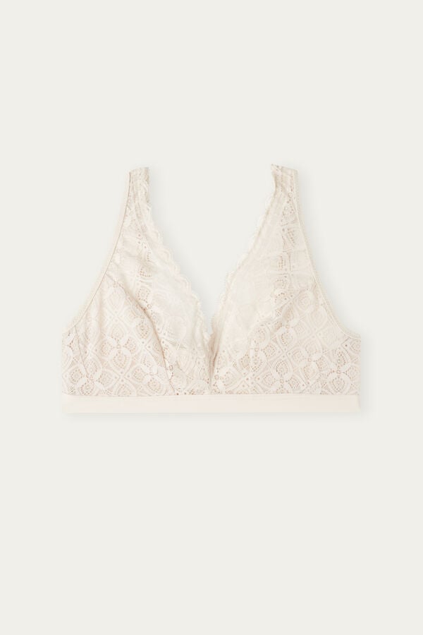 Sujetador Intimissimi Lara Triangle Lace Mujer Creme Rosas | KHGN-15034