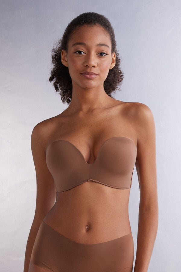 Sujetador Intimissimi Laura Bandeau Ultralight Microfiber Mujer Beige Oscuro | NEKV-26935