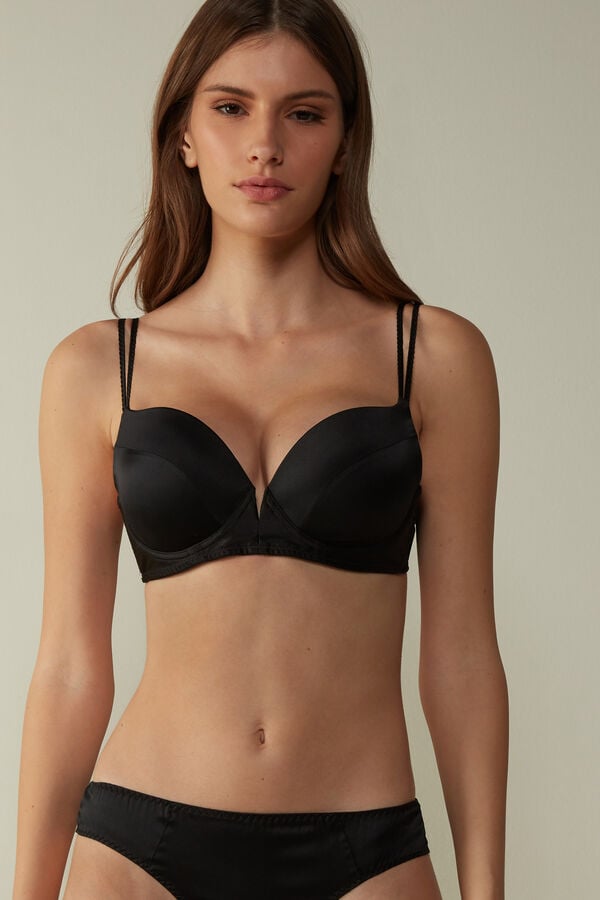 Sujetador Intimissimi Mia Silk Super Push-Up Mujer Negros | MBVK-56924