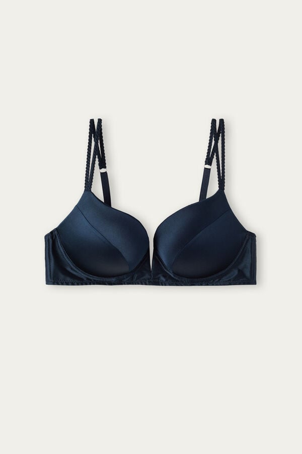 Sujetador Intimissimi Mia Silk Super Push-Up Mujer Azules | OQAM-59430