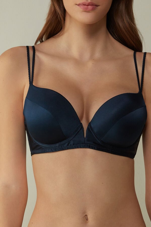 Sujetador Intimissimi Mia Silk Super Push-Up Mujer Azules | OQAM-59430