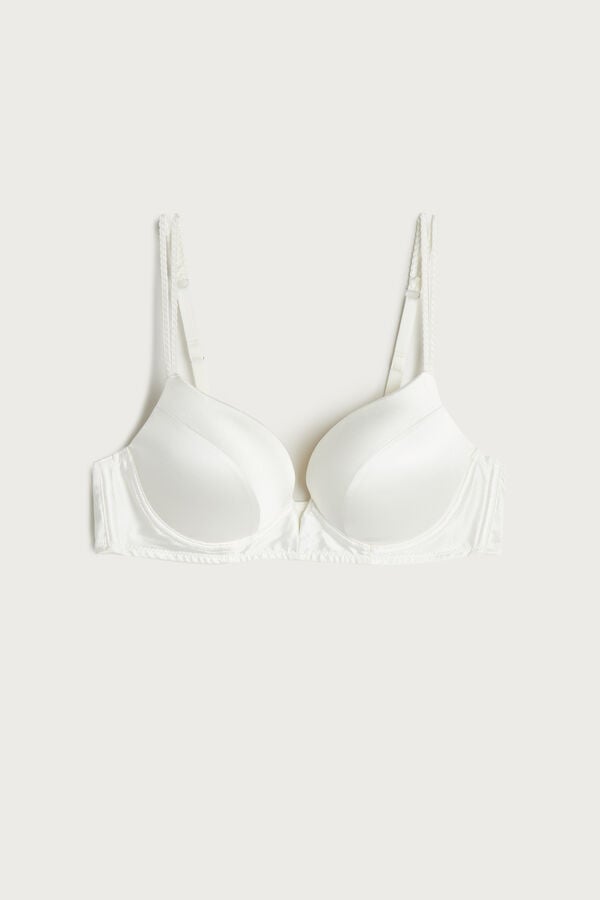 Sujetador Intimissimi Mia Silk Super Push-Up Mujer Blancos | NCDK-57934