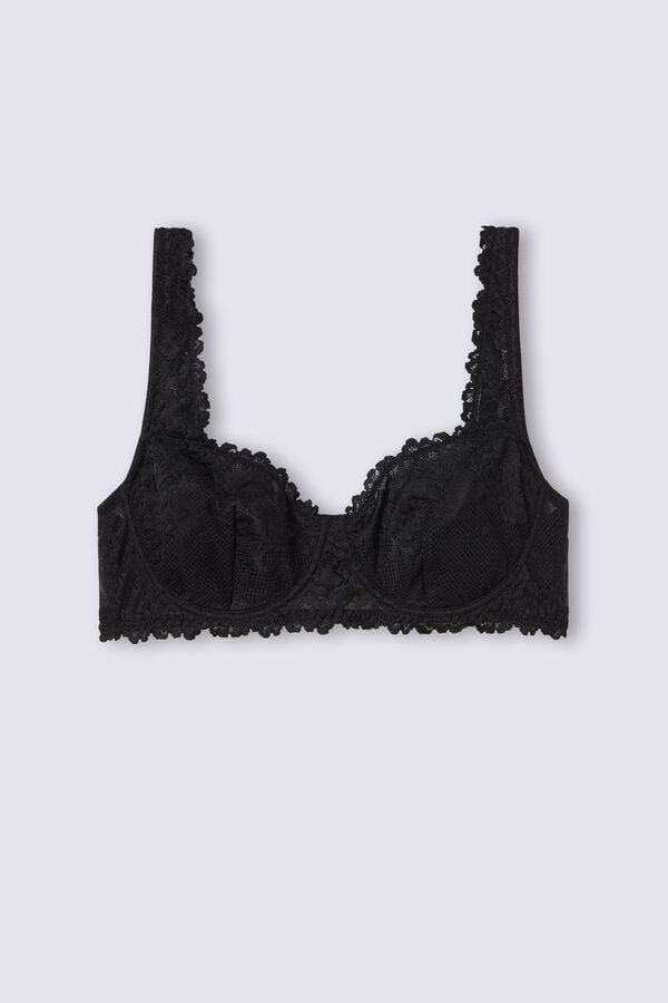 Sujetador Intimissimi Pretty Flowers Daniela Balconette Mujer Negros | QUJI-05693