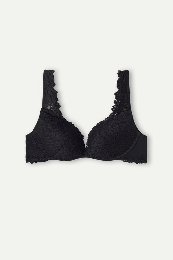 Sujetador Intimissimi Pretty Flowers Gioia Super Push-Up Mujer Negros | JXDA-67201