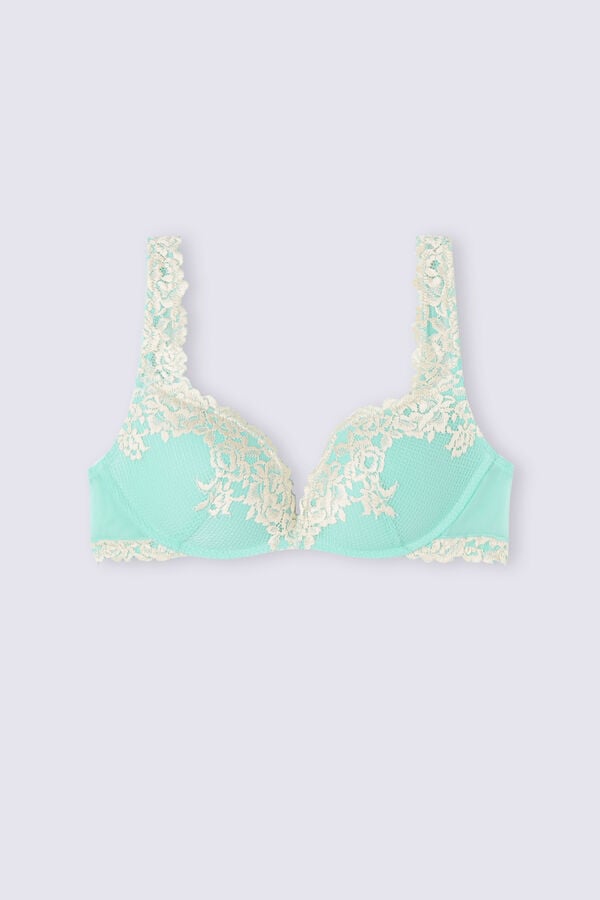 Sujetador Intimissimi Pretty Flowers Gioia Super Push-Up Mujer Verdes Blancos | LYGO-16530