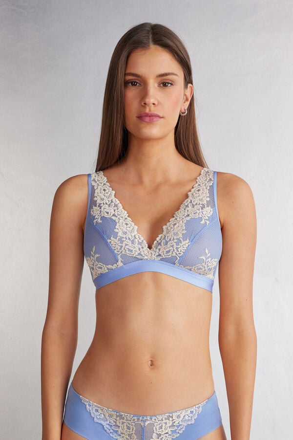 Sujetador Intimissimi Pretty Flowers Lara Triangle Mujer Azules Blancos | UHLD-29407