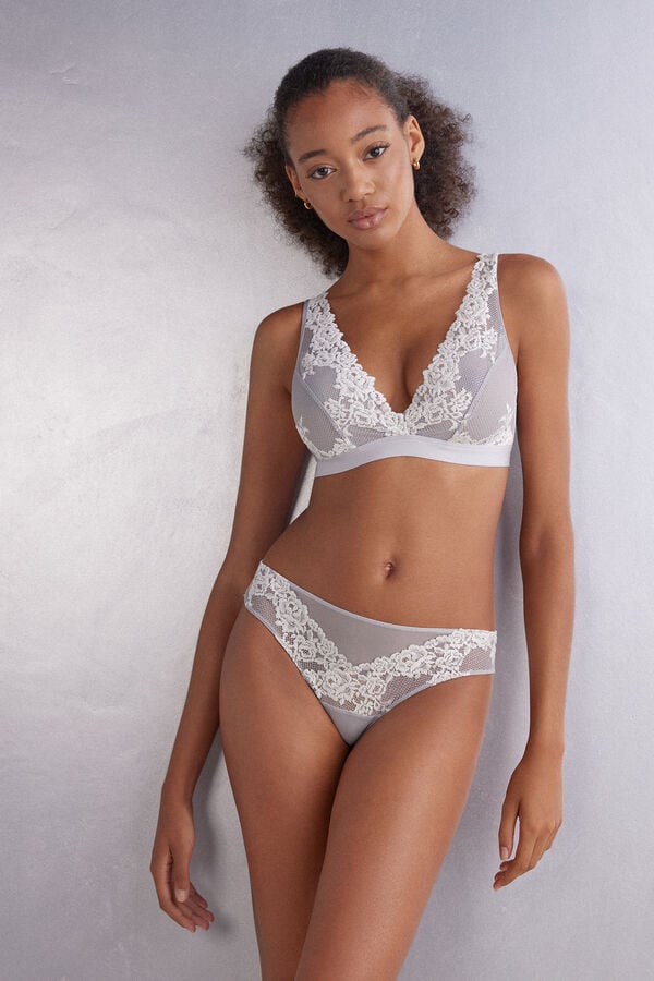 Sujetador Intimissimi Pretty Flowers Lara Triangle Mujer Grises | NWJO-57086