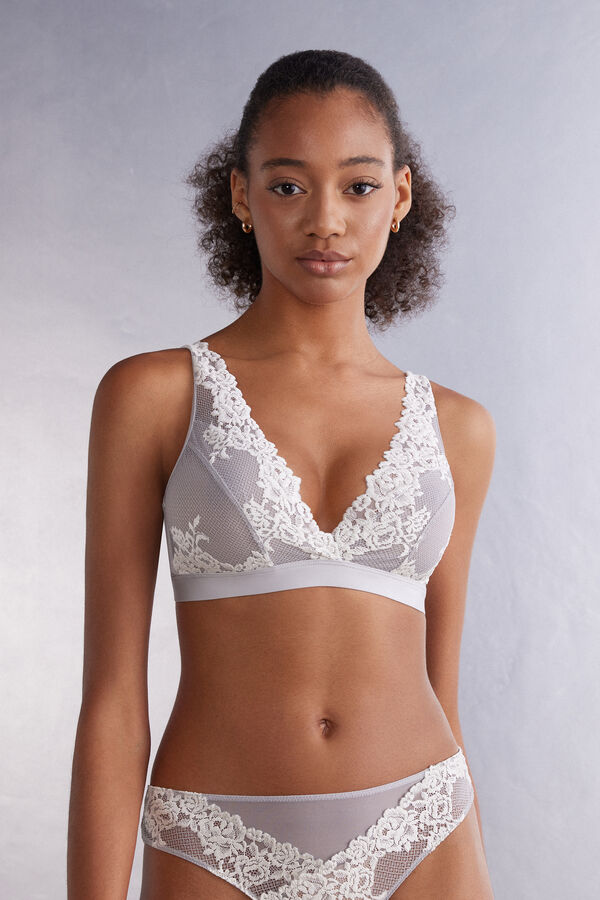 Sujetador Intimissimi Pretty Flowers Lara Triangle Mujer Grises | NWJO-57086