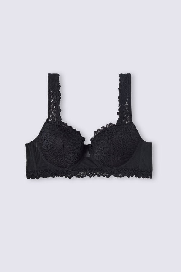 Sujetador Intimissimi Pretty Flowers Sofia Balconette Mujer Negros | QRCL-52367