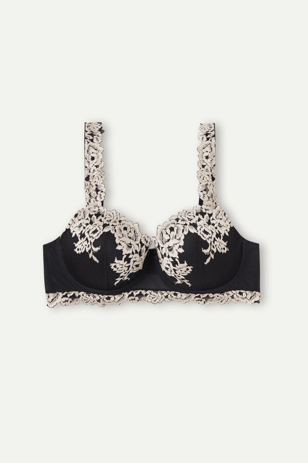 Sujetador Intimissimi Pretty Flowers Sofia Balconette Mujer Negros Blancos | PDTN-43987