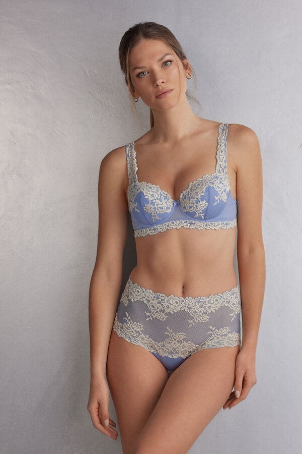 Sujetador Intimissimi Pretty Flowers Sofia Balconette Mujer Azules Blancos | IMRX-72945