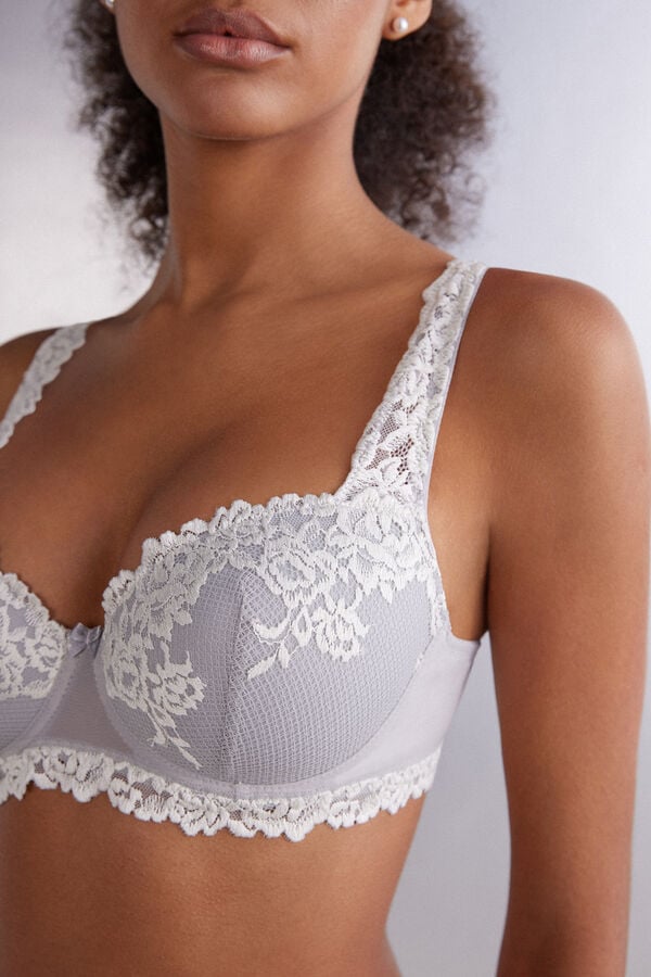 Sujetador Intimissimi Pretty Flowers Sofia Balconette Mujer Grises | QIZF-65729