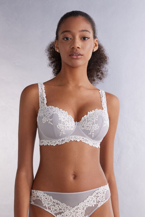 Sujetador Intimissimi Pretty Flowers Sofia Balconette Mujer Grises | QIZF-65729