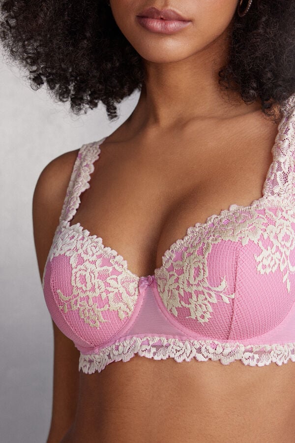 Sujetador Intimissimi Pretty Flowers Sofia Balconette Mujer Rosas Blancos | BEJQ-17054