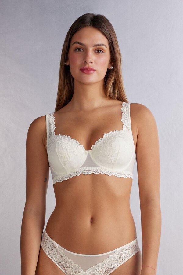 Sujetador Intimissimi Pretty Flowers Sofia Balconette Mujer Blancos | WLTI-71365