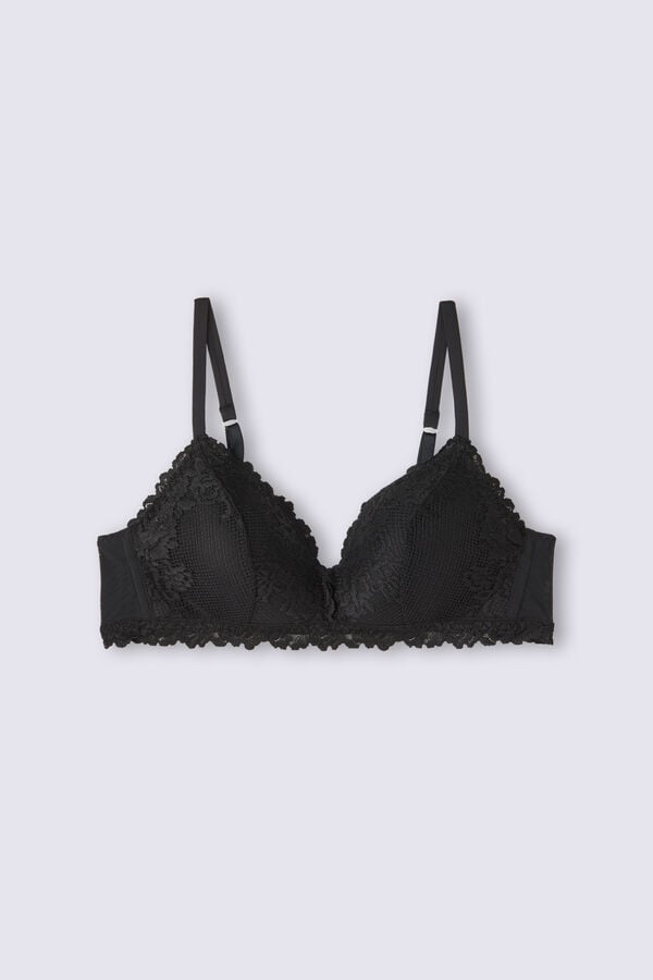 Sujetador Intimissimi Pretty Flowers Tiziana Triangle Mujer Negros | BKQD-62389