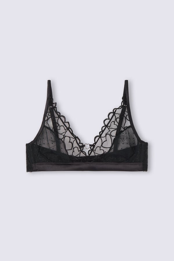 Sujetador Intimissimi Queen Of Hearts Lara Triangle Mujer Negros | QNWO-38467