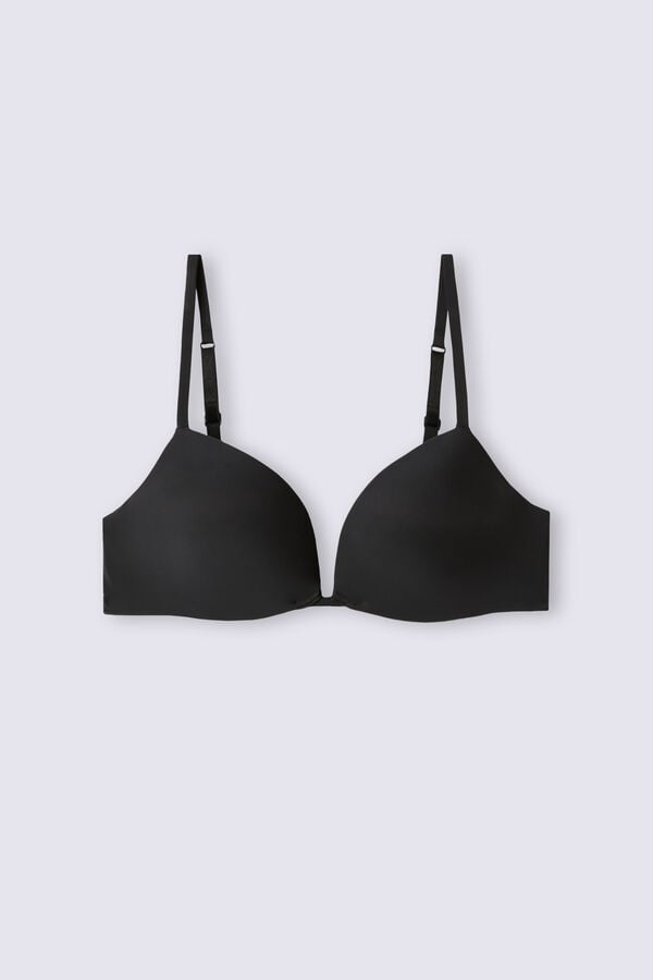 Sujetador Intimissimi Silvia Push-Up Ultralight Microfiber Mujer Negros | KOQM-01283